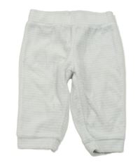 Bílo-světlemodré pruhované sametové tepláky Benetton