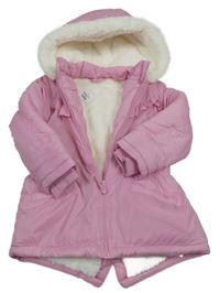 Nové - Růžová šusťáková zimní bunda s kapucí Pep&Co