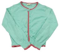 Zelený propínací lehký svetr 