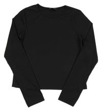 Černé žebrované crop triko Primark