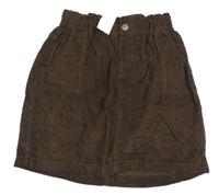 Nové - hnědá manšestrová sukně s kapsami Pep&Co