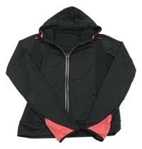 Černo-růžová sportovní propínací mikina s kapucí Yd.
