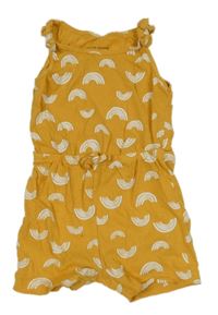 Okrový kraťasový overal s duhami Primark