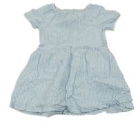 Bílo-modré pruhované lehké šaty Topomini