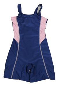 Tmavomodro-růžový plavkový overal shein