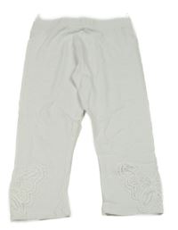 Bílé crop legíny s krajkou C&A