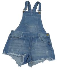 Světlemodré laclové riflové kraťasy s kapsami 