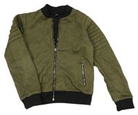 Khaki semišový jarní bomber