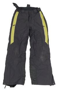 Antracitovo-zelené šusťákové oteplovačky s pruhy Alive