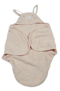 Růžová froté zavinovací osuška s kapucí - králík Mothercare