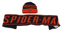 2set - Tmavomodro-červená čepice + šála - Spiderman Marvel