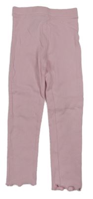 Světlerůžové žebrované legíny Primark