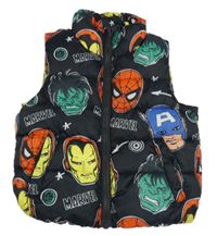 Černá šusťáková zateplená vesta se superhrdiny H&M