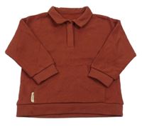 Cihlová mikina s límečkem Matalan