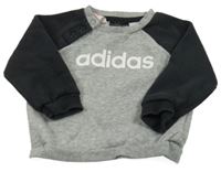 Šedo-antracitová mikina s logem Adidas