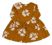 Medovo-bílé květované šaty HEMA 