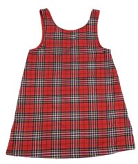 Červeno-bílo-tmavomodré kostkované šaty H&M
