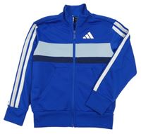 Modro-světlemodrá propínací sportovní mikina s logem Adidas