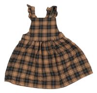 Hnědo-černé kostkované laclové šaty H&M