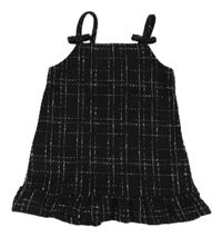 Černo-bílé kostkované úpletové šaty H&M