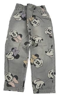 Šedé široké rifle s Minnie H&M