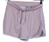 Dámské růžové proužkované sportovní kraťasy s pruhy SikSilk