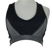 Dámský černo-šedý melírovaný sportovní crop top Patrick 