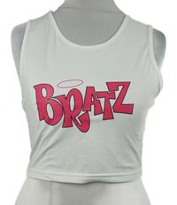 Dámský bílý crop top s logem Bratz 