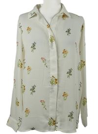 Dámská smetanová kytičkovaná průsvitná halenka H&M