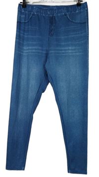 Dámské modré legíny riflového vzhledu 