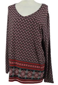 Dámské černo-červené vzorované triko Gina Benotti 