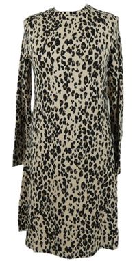 Dámské béžovo-černé vzorované svetrové šaty George 