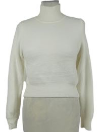 Dámský bílý chlupatý crop svetr s rolákem Zara 