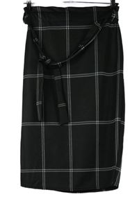Dámská černá kostkovaná midi sukně s páskem Select 