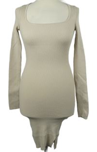 Dámské béžové žebrované pletené šaty FB Sister 