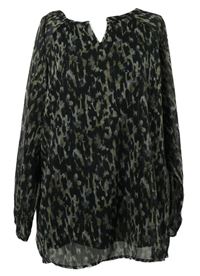 Dámská černo-barevná vzorovaná šifonová halenka Gina Benotti 