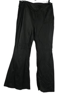 Dámské černé potažené zvonové kalhoty 