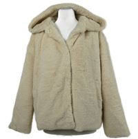 Dámská béžová kožešinová bunda s kapucí Primark 