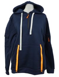 Pánská tmavomodrá mikina s kapucí 