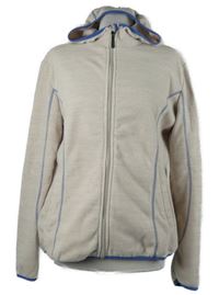 Dámská béžová fleecová propínací mikina s kapucí Sports 