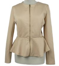 Dámský pudrový peplum kabátek AX 