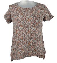 Dámská červeno-světlemodrá vzoroavná halenka Fat Face 