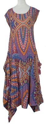 Dámské barevné vzorované plisované midi šaty Klass 