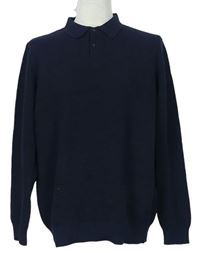 Pánský tmavomodrý svetr s límečkem F&F