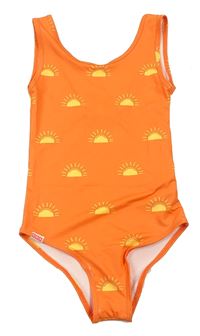 Oranžové jednodílné plavky se sluníčky