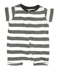 Černo-bílý pruhovaný kraťasový overal H&M