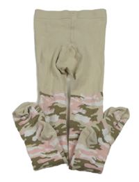 Béžovo-army punčocháče