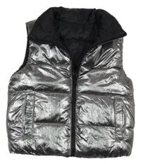 Stříbrná šusťáková oboustranná vesta zn. Primark