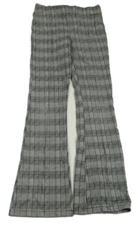 Šedo-bílé kostkované flare tregíny Zara