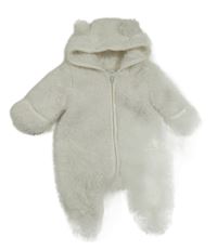 Bílá chlupatá kombinéza s kapucí George